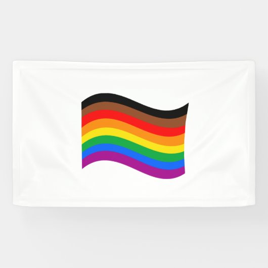 Philly Rainbow Pride Wave Flag Banner (Horizontal)