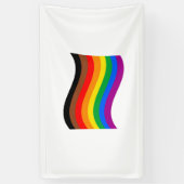 Philly Rainbow Pride Wave Flag Banner (Vertikal)