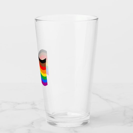 Philly Rainbow Pride Wave Flag Glas (Links)