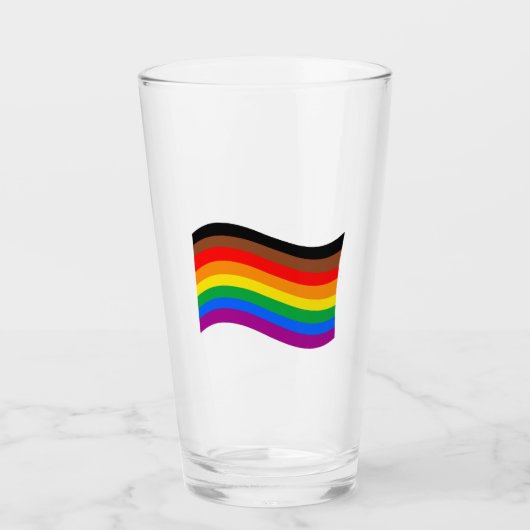Philly Rainbow Pride Wave Flag Glas (Vorderseite)