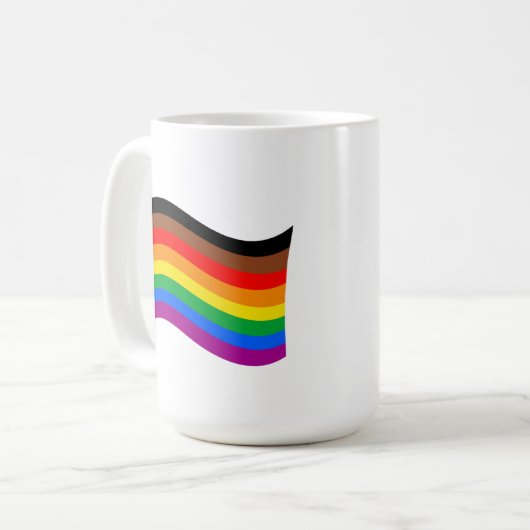 Philly Rainbow Pride Wave Flag Kaffeetasse (Vorderseite Links)