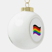 Philly Rainbow Pride Wave Flag Keramik Kugel-Ornament (Links)