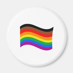 Philly Rainbow Pride Wave Flag Magnet