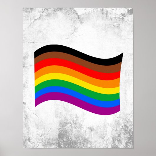 Philly Rainbow Pride Wave Flag Poster (Vorne)