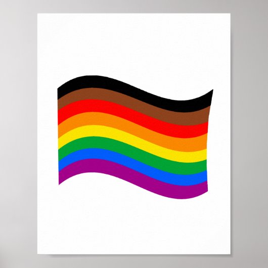 Philly Rainbow Pride Wave Flag Poster (Vorne)