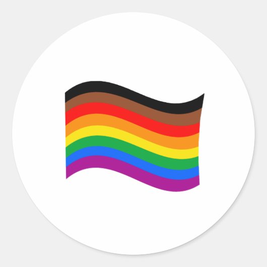 Philly Rainbow Pride Wave Flag Runder Aufkleber (Vorderseite)