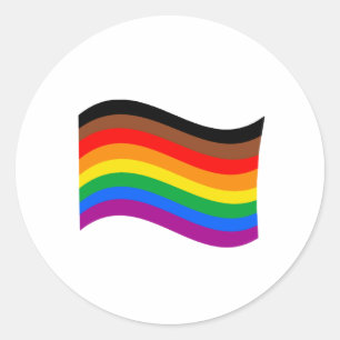 Philly Rainbow Pride Wave Flag Runder Aufkleber