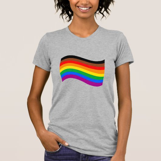 Philly Rainbow Pride Wave Flag T-Shirt (Vorderseite)