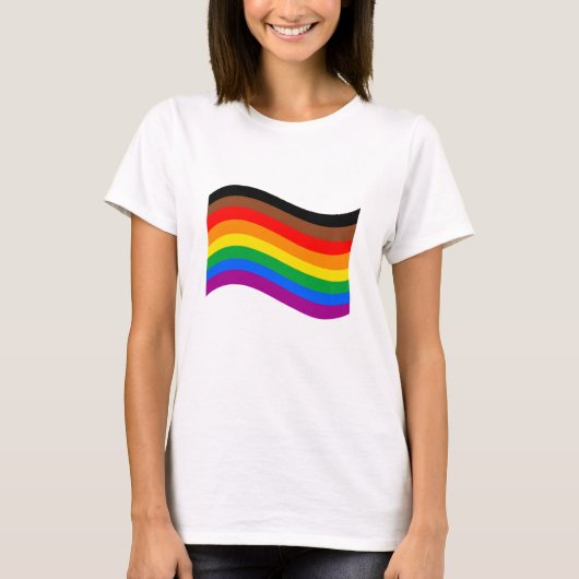 Philly Rainbow Pride Wave Flag T-Shirt (Vorderseite)