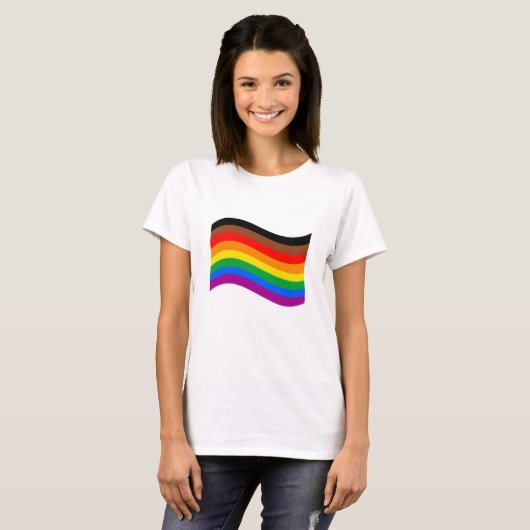 Philly Rainbow Pride Wave Flag T-Shirt (Vorne ganz)