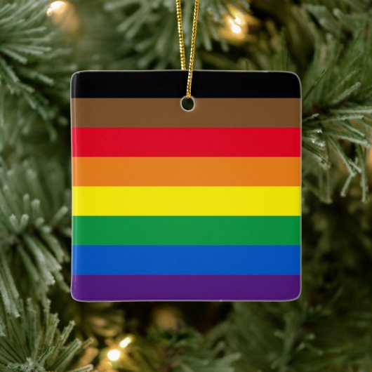Philly Regenbogen Pride Gay Flag Diversity inklusi Keramikornament (Baum)