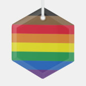 Philly Regenbogen Pride Gay Flag Diversity inklusi Ornament Aus Glas (Vorderseite)