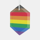 Philly Regenbogen Pride Gay Flag Diversity inklusi Ornament Aus Glas (Vorderseite Links)