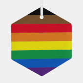 Philly Regenbogen Pride Gay Flag Diversity inklusi Ornament Aus Glas (Rückseite)