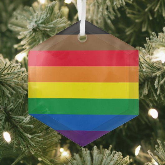 Philly Regenbogen Pride Gay Flag Diversity inklusi Ornament Aus Glas (Insitu)