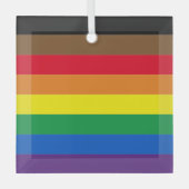 Philly Regenbogen Pride Gay Flag Diversity inklusi Ornament Aus Glas (Vorderseite)