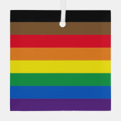 Philly Regenbogen Pride Gay Flag Diversity inklusi Ornament Aus Glas (Rückseite)