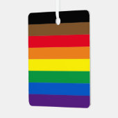 Philly Regenbogen Pride Gay Flag Diversity inklusi Ornament Aus Metall (Vorderseite links)