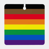 Philly Regenbogen Pride Gay Flag Diversity inklusi Ornament Aus Metall (Rückseite)