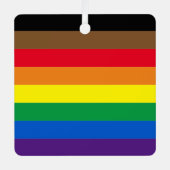 Philly Regenbogen Pride Gay Flag Diversity inklusi Ornament Aus Metall (Vorderseite)