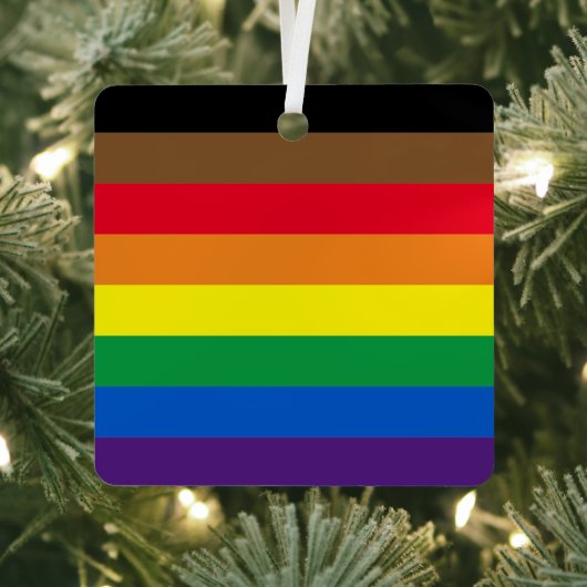 Philly Regenbogen Pride Gay Flag Diversity inklusi Ornament Aus Metall (InSitu)