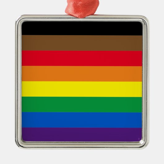 Philly Regenbogen Pride Gay Flag Diversity inklusi Ornament Aus Metall (Vorne)