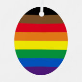 Philly Regenbogen Pride Gay Flag Diversity inklusi Ornament Aus Metall (Vorderseite)