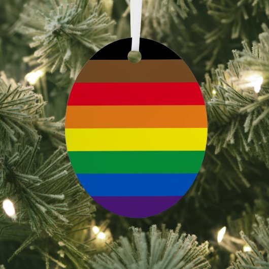 Philly Regenbogen Pride Gay Flag Diversity inklusi Ornament Aus Metall (InSitu)