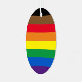 Philly Regenbogen Pride Gay Flag Diversity inklusi Ornament Aus Metall (Vorderseite links)