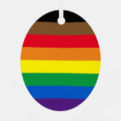 Philly Regenbogen Pride Gay Flag Diversity inklusi Ornament Aus Metall (Rückseite)