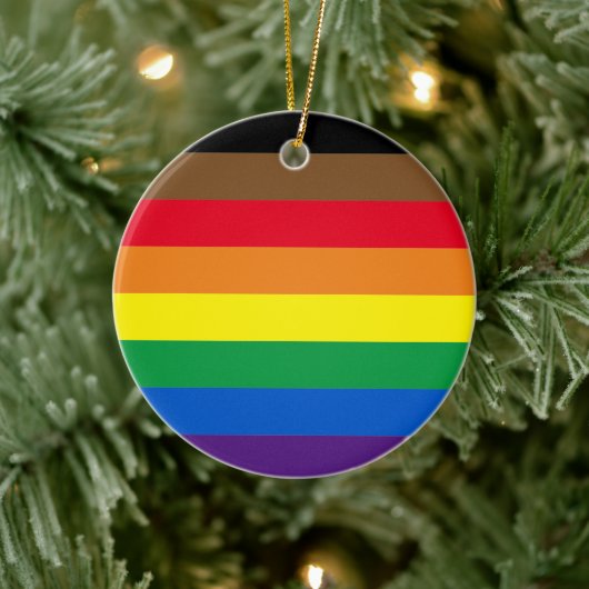 Philly Regenbogen Prix Gay Inclusive Fahne Weihnac Keramik Ornament (Baum)