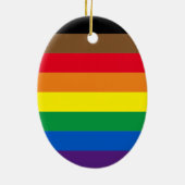 Philly Regenbogen Prix Gay Inclusive Fahne Weihnac Keramik Ornament (Hinten)