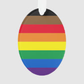 Philly Regenbogen Prix Gay Inclusive Fahne Weihnac Ornament (Rückseite)
