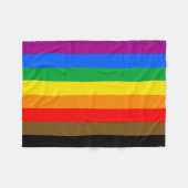 Philly Regenbogen-Stolzflagge Fleecedecke (Vorderseite (Horizontal))