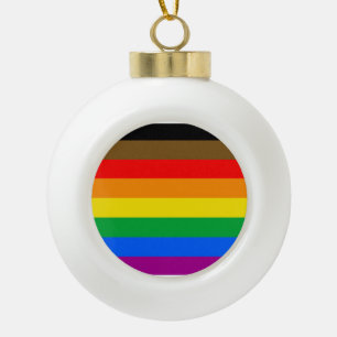 Philly Regenbogen-Stolzflagge Keramik Kugel-Ornament