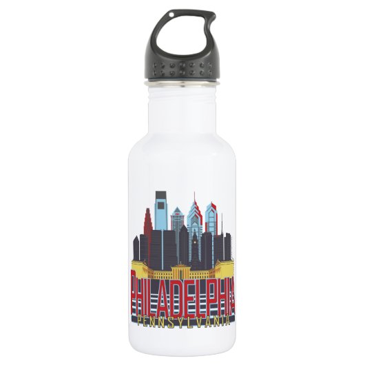 Philly Rot u. Blau Trinkflasche (Vorderseite)