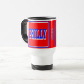 Philly rotes Quadrat-Reise-Tasse Reisebecher (Vorderseite Links)