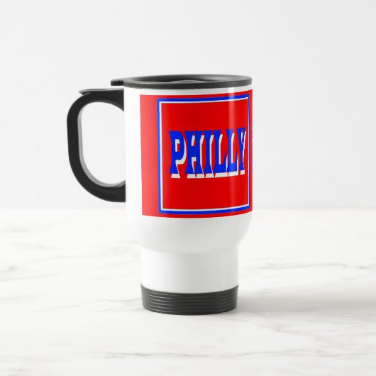 Philly rotes Quadrat-Reise-Tasse Reisebecher (Links)
