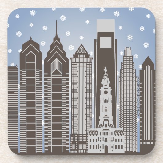 Philly Schneeflocken Untersetzer (Vorderseite)