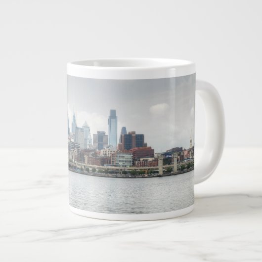 Philly Skyline 2 Jumbo-Tasse (Vorderseite Rechts)