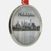 Philly Skyline 2 Silbernes Ornament (Rechts)