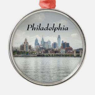 Philly Skyline 2 Silbernes Ornament