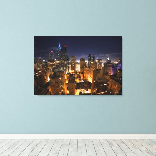 Philly Skyline Leinwanddruck (Insitu (Holzboden))