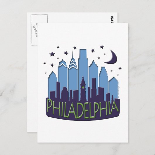 Philly Skyline mega cool Postkarte (Vorne/Hinten)