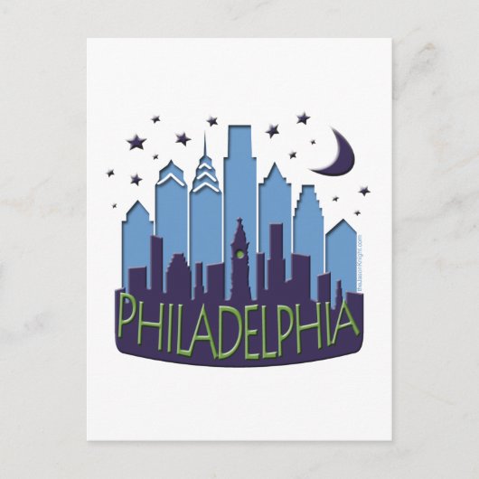 Philly Skyline mega cool Postkarte (Vorderseite)