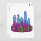 Philly Skyline Newwave cool Postkarte (Vorne/Hinten)