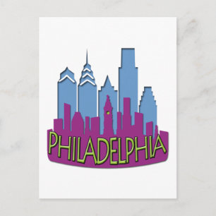 Philly Skyline Newwave cool Postkarte