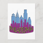 Philly Skyline Newwave cool Postkarte (Vorderseite)