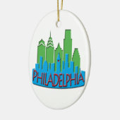 Philly Skyline newwave hauptsächlich Keramik Ornament (Links)