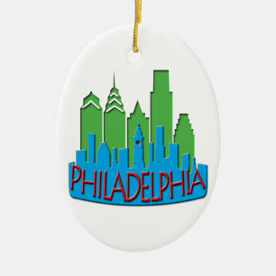 Philly Skyline newwave hauptsächlich Keramik Ornament